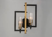 Maxim 16112CLBKAB Flambeau 2 Light Wall Sconce | Black / Antique Brass