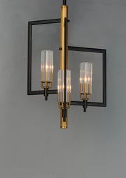 Maxim 16113CLBKAB Flambeau 3 Light Chandelier | Black / Antique Brass