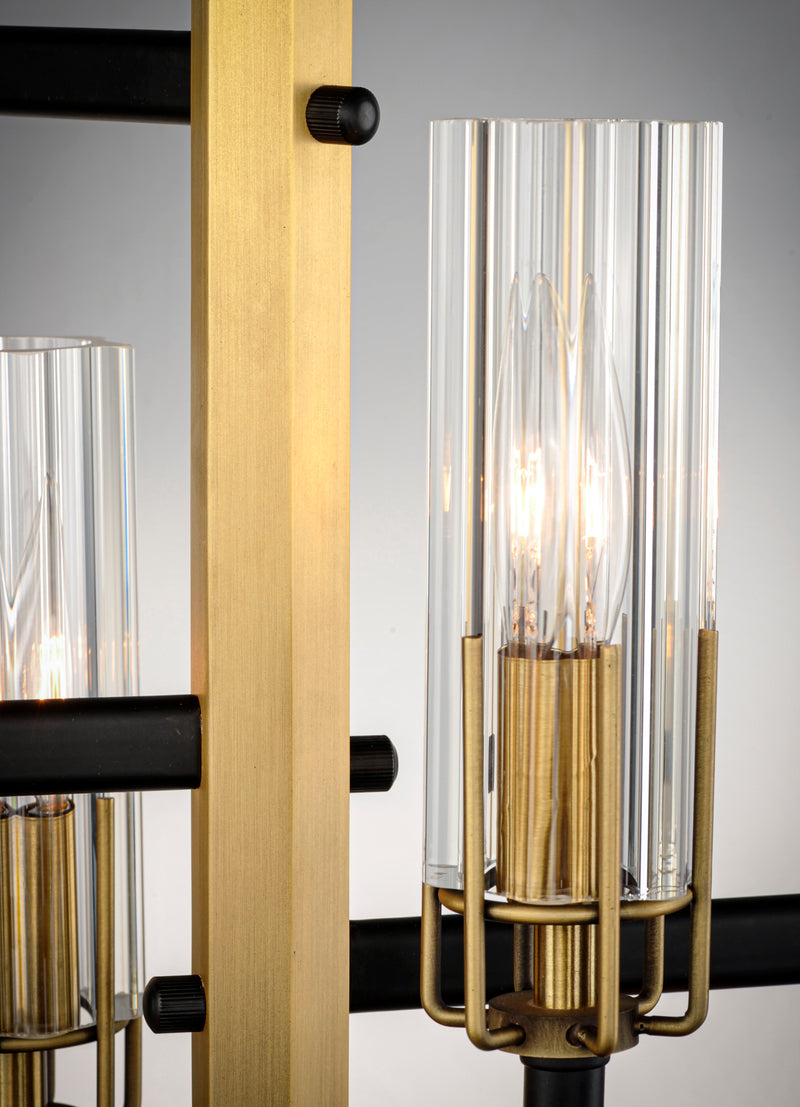 Maxim 16113CLBKAB Flambeau 3 Light Chandelier | Black / Antique Brass