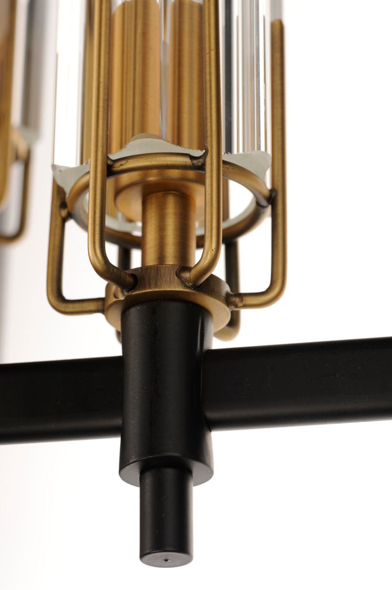 Maxim 16113CLBKAB Flambeau 3 Light Chandelier | Black / Antique Brass