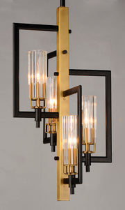 Maxim 16114CLBKAB Flambeau 4 Light Chandelier | Black / Antique Brass