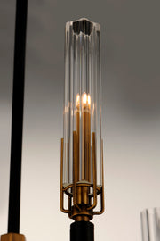 Maxim 16125CLBKAB Flambeau 6 Light LED Chandelier | Black / Antique Brass