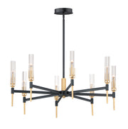 Maxim 16128CLBKAB Flambeau 8 Light LED Chandelier | Black / Antique Brass