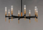 Maxim 16128CLBKAB Flambeau 8 Light LED Chandelier | Black / Antique Brass