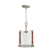 Maxim 16133FTWZBSD Sausalito 1 Light Medium Pendant | Weathered Zinc / Brown Suede