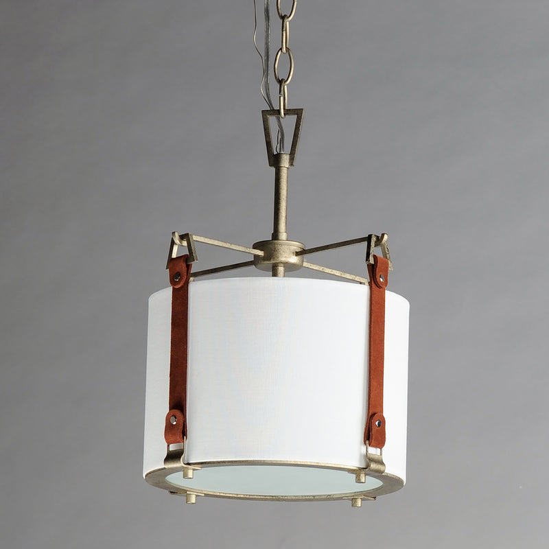 Maxim 16133FTWZBSD Sausalito 1 Light Medium Pendant | Weathered Zinc / Brown Suede