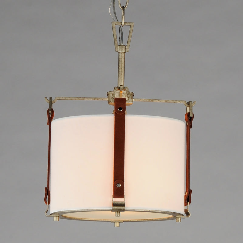 Maxim 16133FTWZBSD Sausalito 1 Light Medium Pendant | Weathered Zinc / Brown Suede