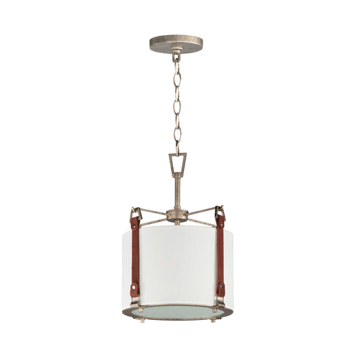 Maxim 16133FTWZBSD Sausalito 1 Light Medium Pendant | Weathered Zinc / Brown Suede