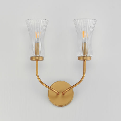 Maxim 16152CRNAB Camelot 2 Light Sconce | Natural Aged Brass