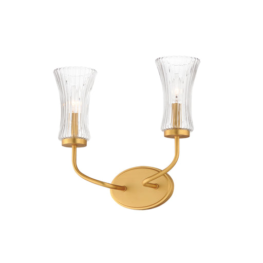Maxim 16152CRNAB Camelot 2 Light Sconce | Natural Aged Brass