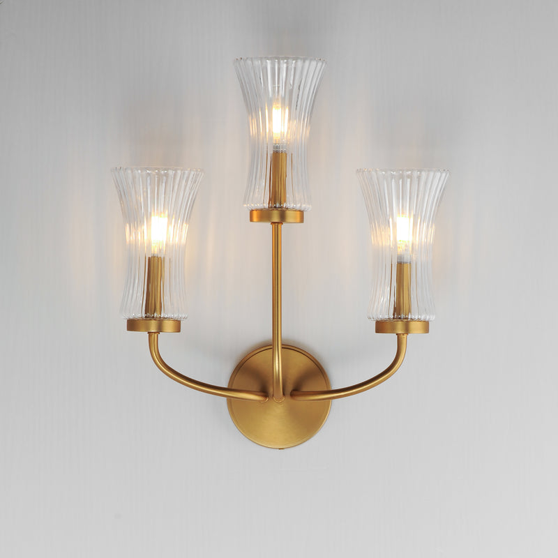 Maxim 16153CRNAB Camelot 3 Light Sconce | Natural Aged Brass