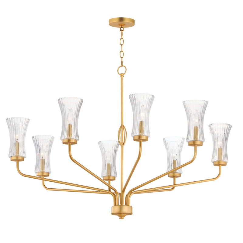 Maxim 16158CRNAB Camelot 8 Light Chandelier | Natural Aged Brass
