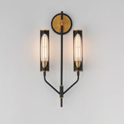 Maxim 16170CLBKAB Regent 2 Light Wall Sconce | Black / Antique Brass
