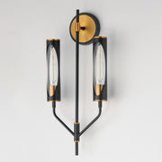Maxim 16170CLBKAB Regent 2 Light Wall Sconce | Black / Antique Brass