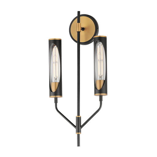 Maxim 16170CLBKAB Regent 2 Light Wall Sconce | Black / Antique Brass