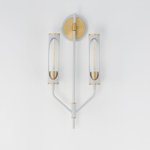 Maxim 16170CLLFGNAB Regent 2 Light Wall Sconce | Light French Gray / Natural Aged Brass