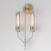 Maxim 16170CLLFGNAB Regent 2 Light Wall Sconce | Light French Gray / Natural Aged Brass
