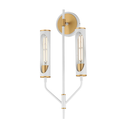 Maxim 16170CLLFGNAB Regent 2 Light Wall Sconce | Light French Gray / Natural Aged Brass