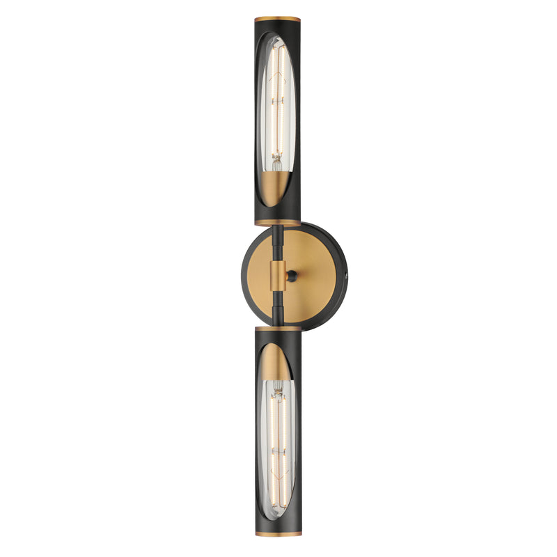 Maxim 16172CLBKAB Regent 2 Light Bath Vanity | Black / Antique Brass
