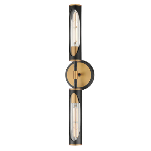 Maxim 16172CLBKAB Regent 2 Light Bath Vanity | Black / Antique Brass