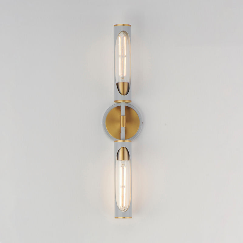 Maxim 16172CLLFGNAB Regent 2 Light Bath Vanity | Light French Gray / Natural Aged Brass
