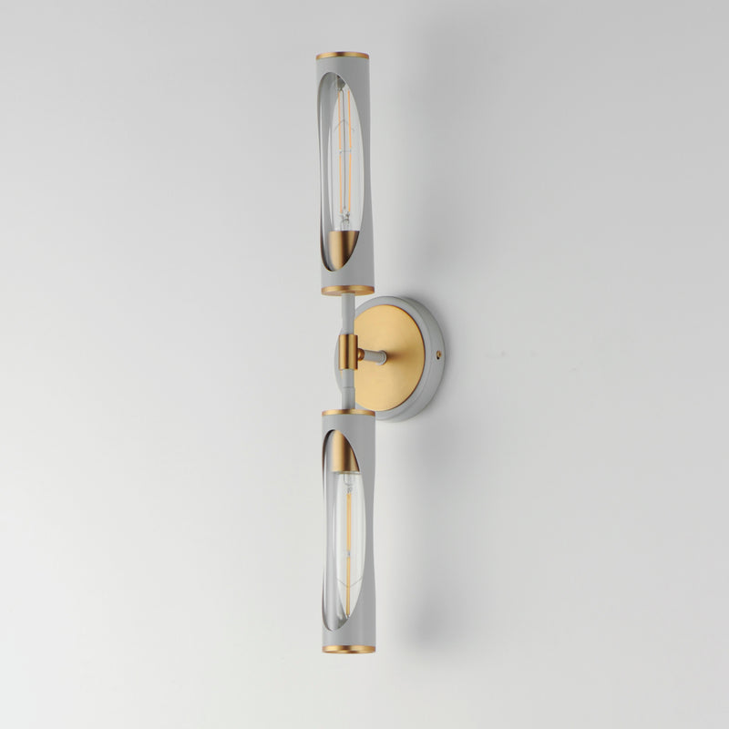 Maxim 16172CLLFGNAB Regent 2 Light Bath Vanity | Light French Gray / Natural Aged Brass