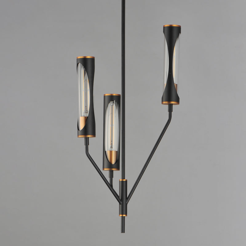 Maxim 16173CLBKAB Regent 3 Light Pendant | Black / Antique Brass