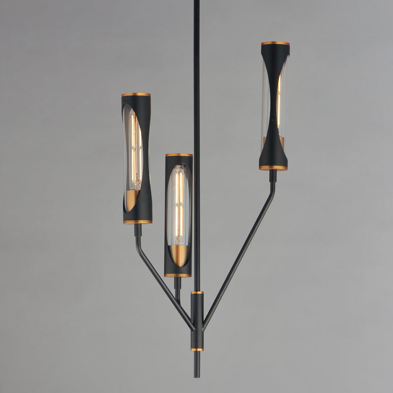 Maxim 16173CLBKAB Regent 3 Light Pendant | Black / Antique Brass