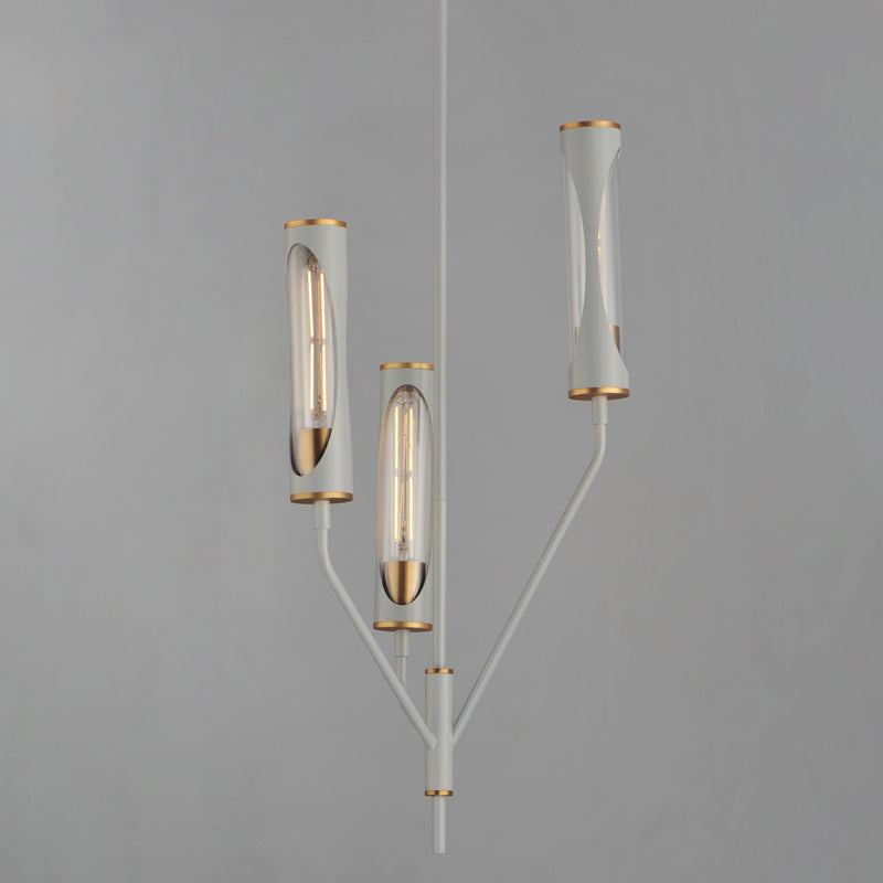 Maxim 16173CLLFGNAB Regent 3 Light Pendant | Light French Gray / Natural Aged Brass