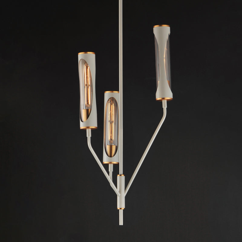 Maxim 16173CLLFGNAB Regent 3 Light Pendant | Light French Gray / Natural Aged Brass