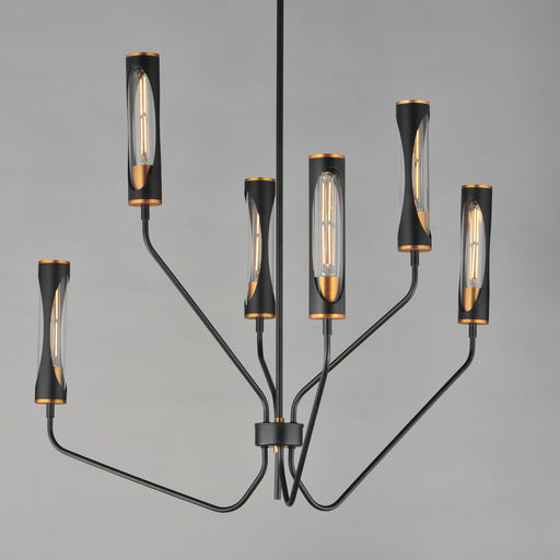 Maxim 16176CLBKAB Regent 6 Light Pendant | Black / Antique Brass