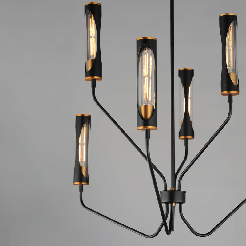 Maxim 16176CLBKAB Regent 6 Light Pendant | Black / Antique Brass