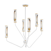 Maxim 16176CLLFGNAB Regent 6 Light Pendant | Light French Gray / Natural Aged Brass