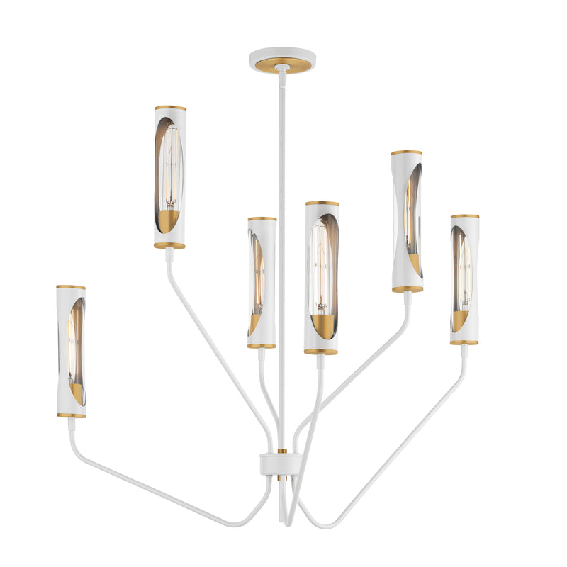 Maxim 16176CLLFGNAB Regent 6 Light Pendant | Light French Gray / Natural Aged Brass