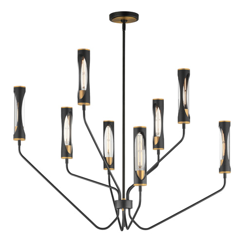 Maxim 16178CLBKAB Regent 8 Light Chandelier | Black / Antique Brass