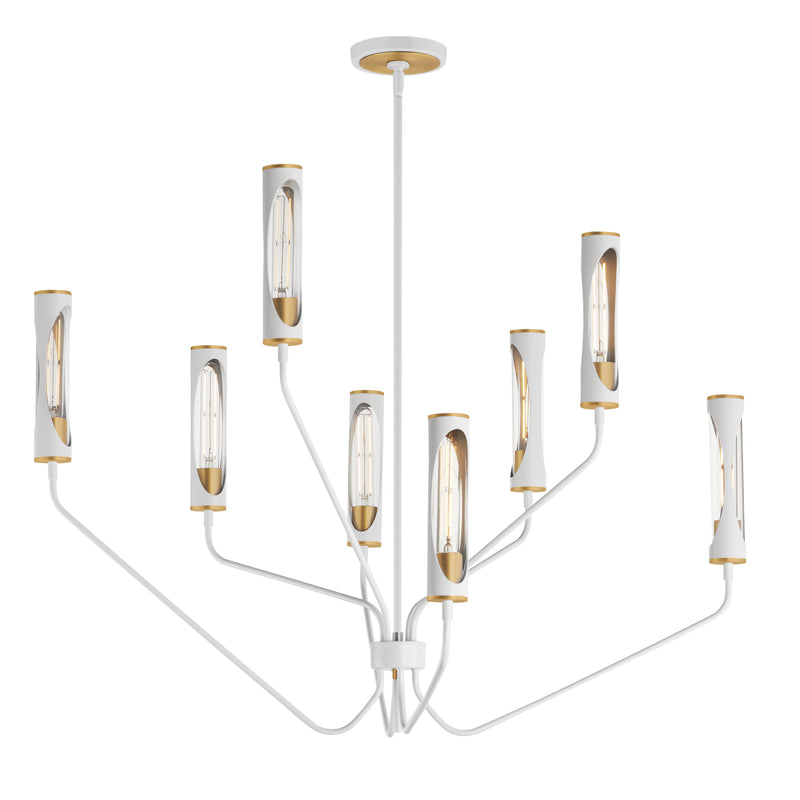 Maxim 16178CLLFGNAB Regent 8 Light Chandelier | Light French Gray / Natural Aged Brass