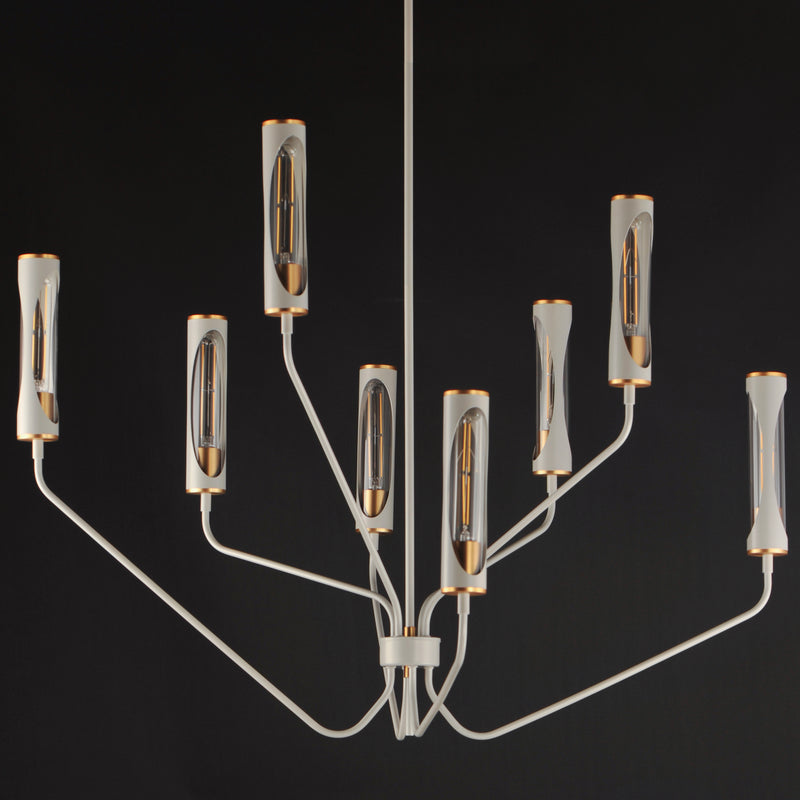 Maxim 16178CLLFGNAB Regent 8 Light Chandelier | Light French Gray / Natural Aged Brass