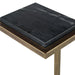 Riva Accent Table | Aged Gold and Black Marble Top (10 in. W x 23 in. H x 8 in. D)