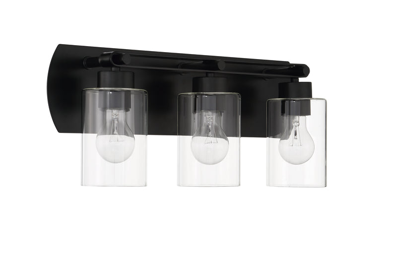 Craftmade 17621FB3 Hendrix 3 Light Bathroom Vanity Light -Flat Black