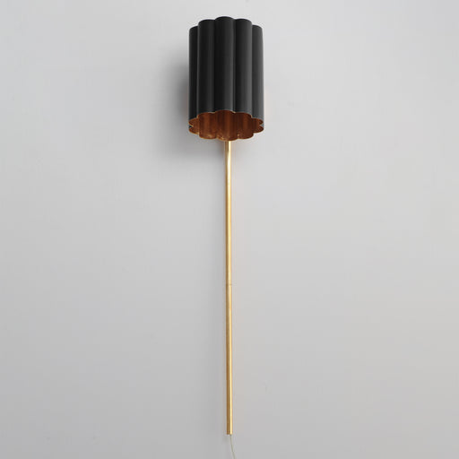 Maxim 18050BKGL Primrose 1 Light Wall Sconce | Gold Leaf