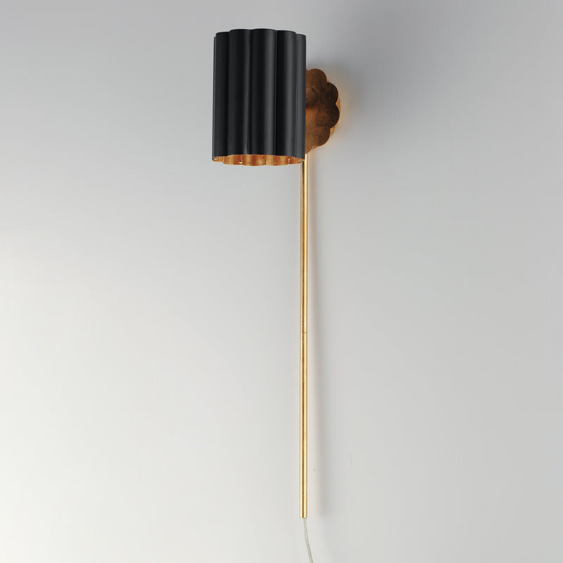 Maxim 18050BKGL Primrose 1 Light Wall Sconce | Gold Leaf