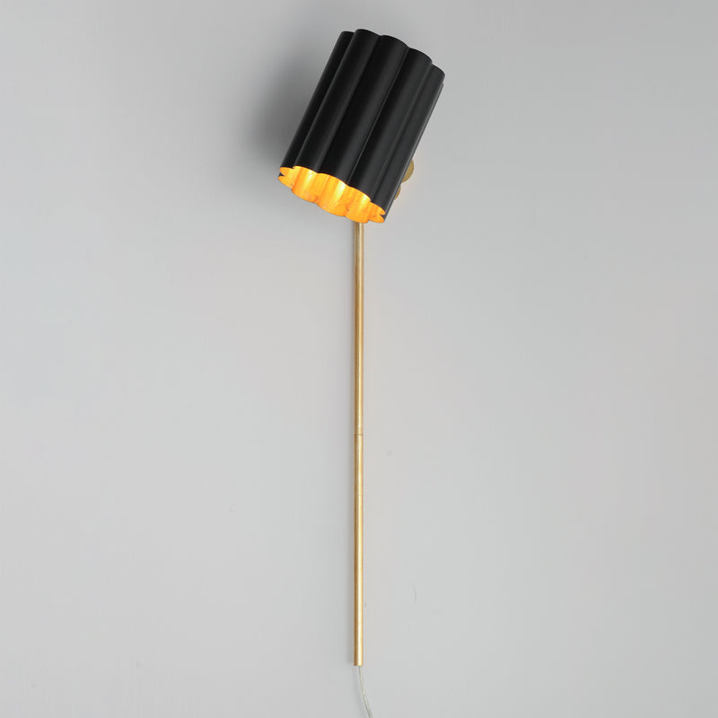 Maxim 18050BKGL Primrose 1 Light Wall Sconce | Gold Leaf