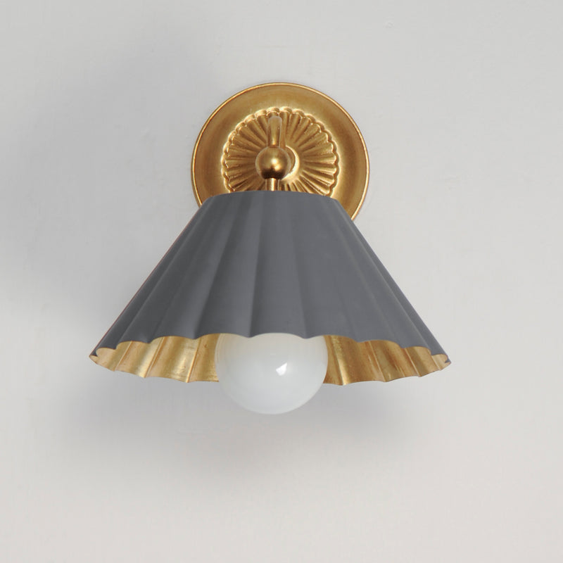 Maxim 18051DGGL Primrose 1 Light Wall Sconce | Dark Grey / Gold Leaf