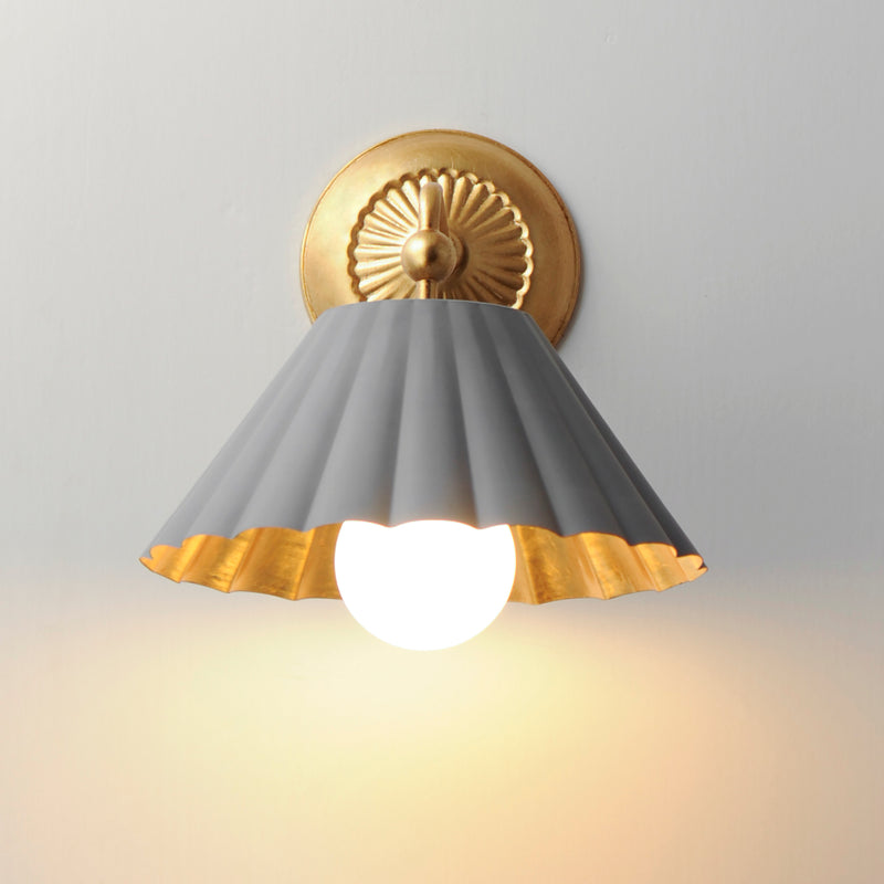 Maxim 18051DGGL Primrose 1 Light Wall Sconce | Dark Grey / Gold Leaf