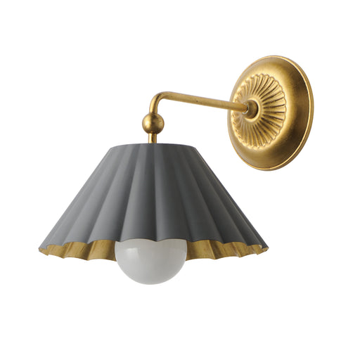Maxim 18051DGGL Primrose 1 Light Wall Sconce | Dark Grey / Gold Leaf