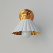Maxim 18051MWGL Primrose 1 Light Wall Sconce | Matte White / Gold Leaf