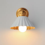 Maxim 18051MWGL Primrose 1 Light Wall Sconce | Matte White / Gold Leaf