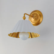 Maxim 18051MWGL Primrose 1 Light Wall Sconce | Matte White / Gold Leaf