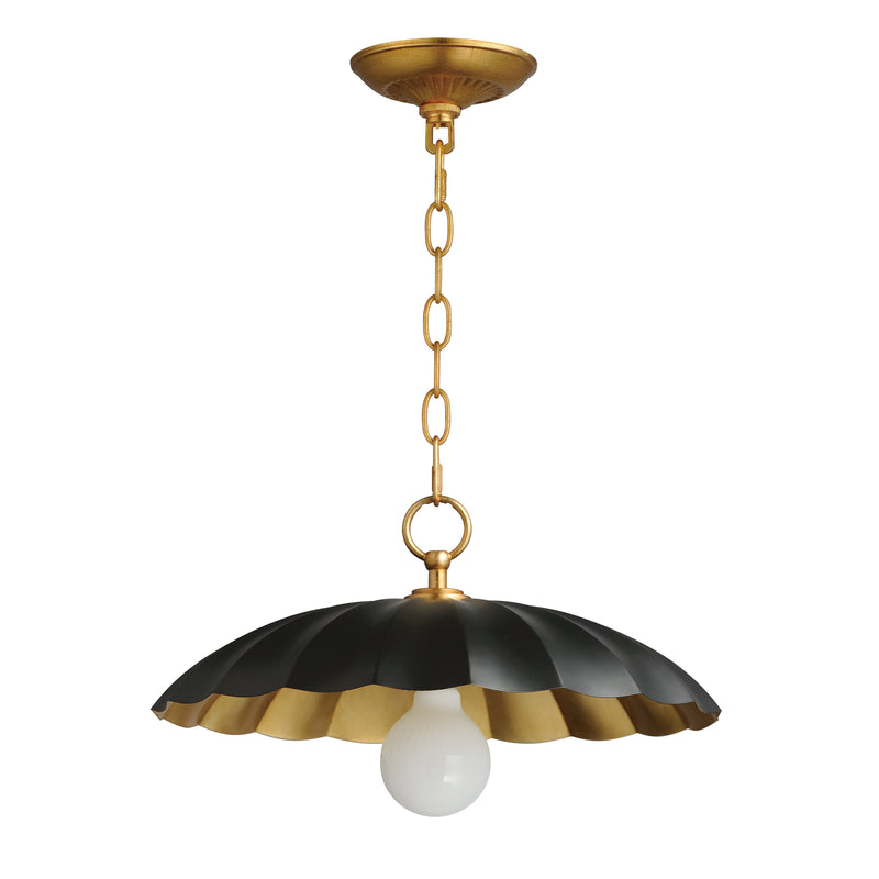 Maxim 18055BKGL Primrose 1 Light Pendant | Black / Gold Leaf