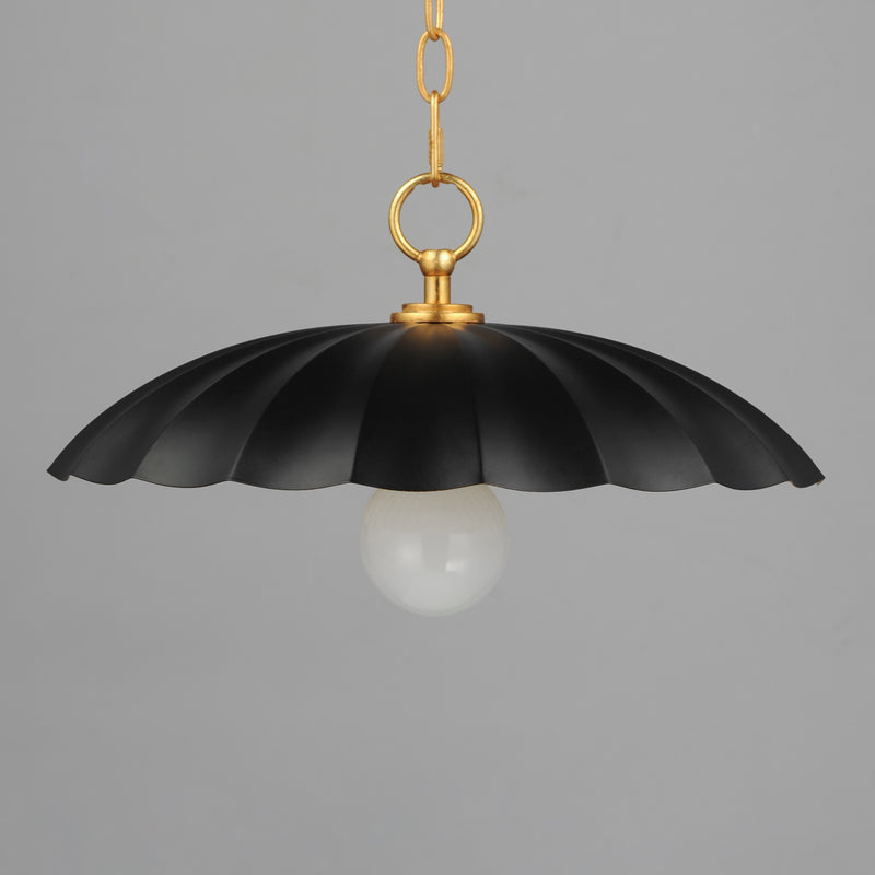 Maxim 18055BKGL Primrose 1 Light Pendant | Black / Gold Leaf